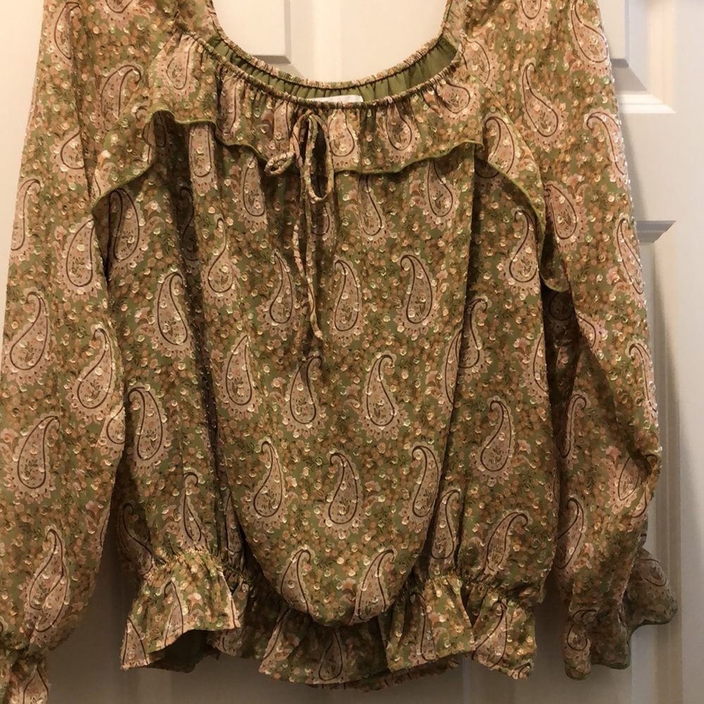 DR2 Spring/Summer Blouse in warm colors EUC sz L